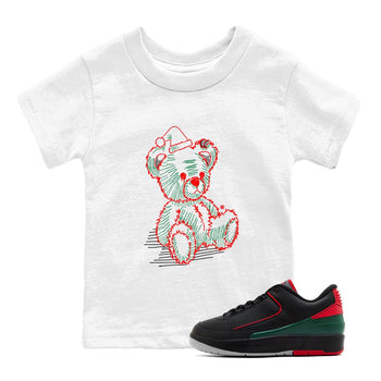 Air Jordan 2 Christmas shirt to match jordans Line Bear holiday christmas sneaker match tees AJ2 Low Christmas SNRT Sneaker Release Tees Baby Toddler White 1 T-Shirt