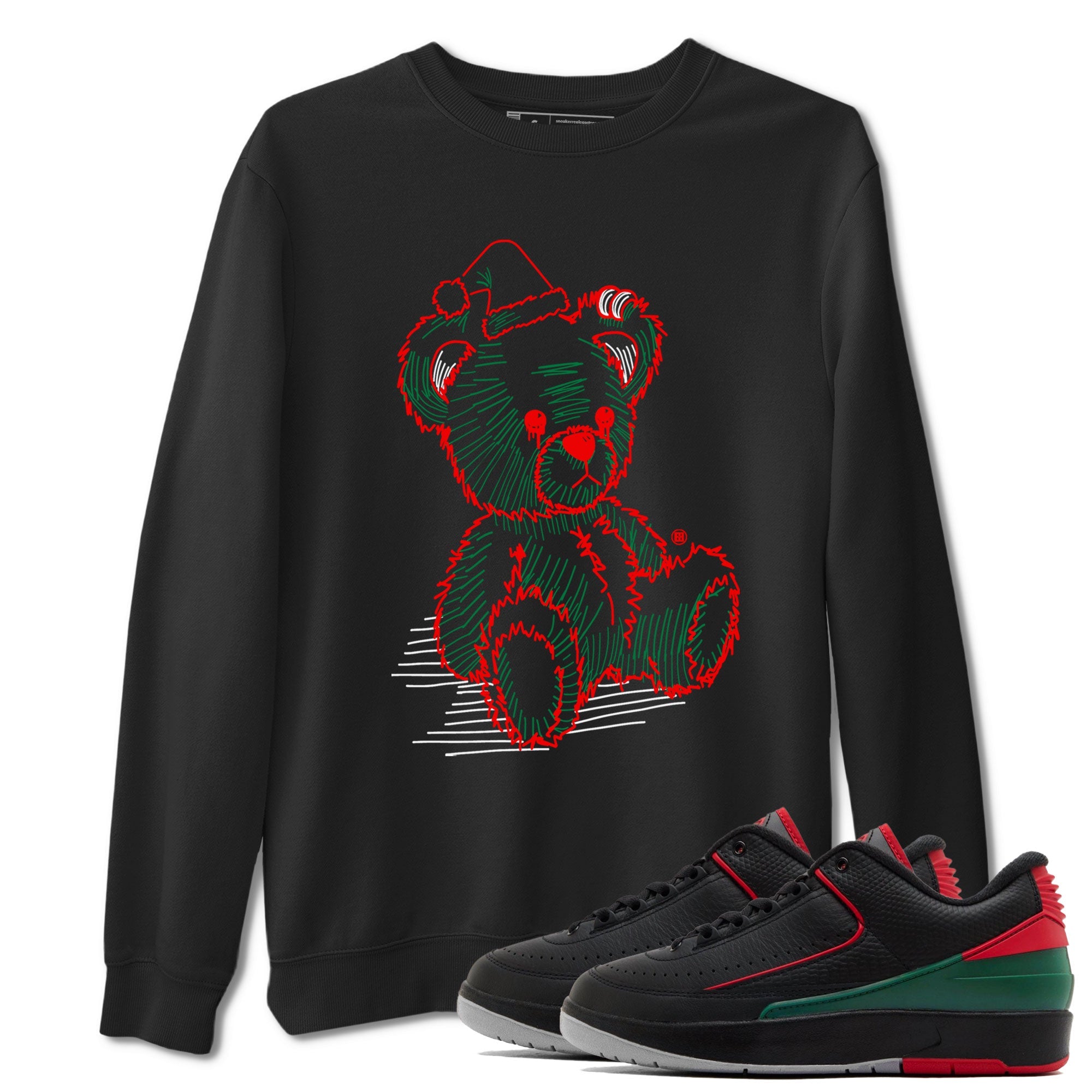 Air Jordan 2 Christmas shirt to match jordans Line Bear holiday christmas sneaker match tees AJ2 Low Christmas SNRT Sneaker Release Tees Unisex Black 1 T-Shirt
