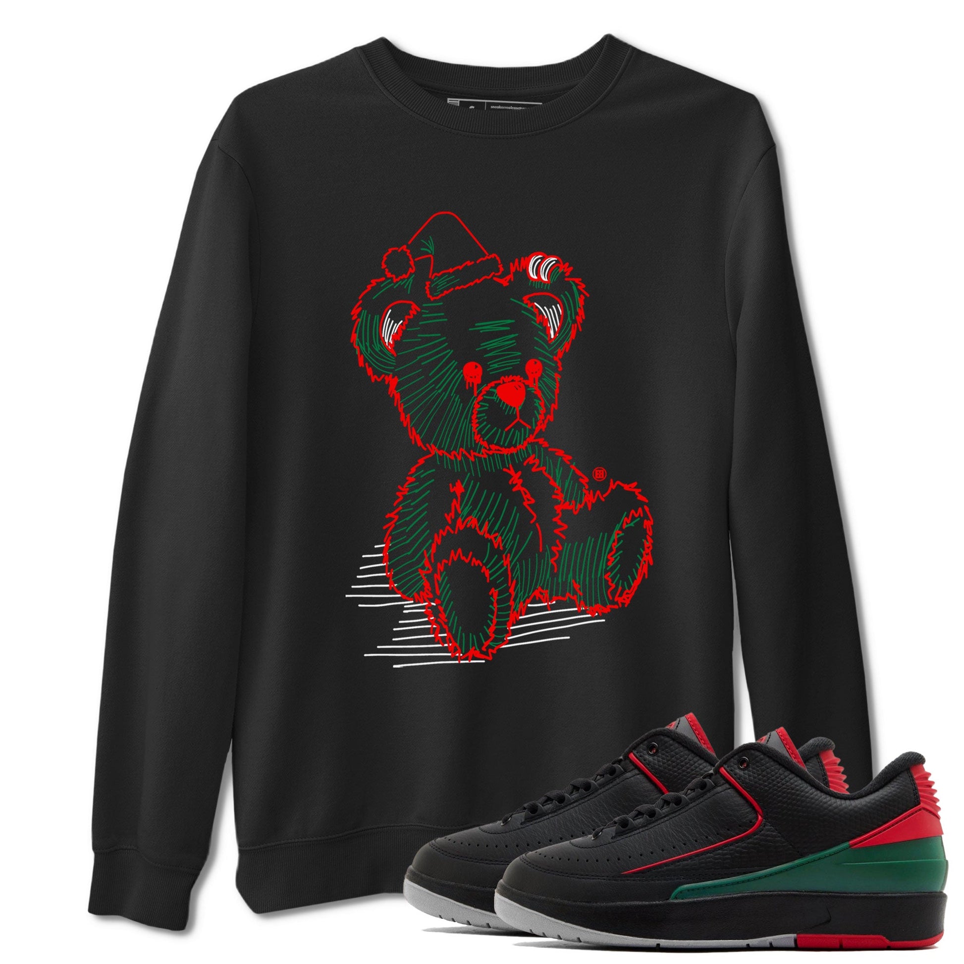 Air Jordan 2 Christmas shirt to match jordans Line Bear holiday christmas sneaker match tees AJ2 Low Christmas SNRT Sneaker Release Tees Unisex Black 1 T-Shirt