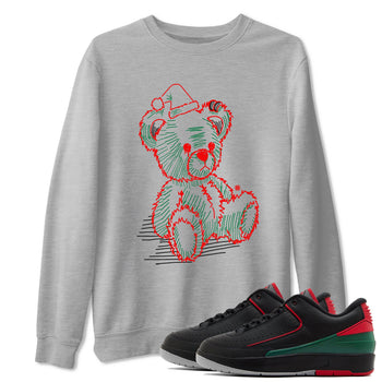 Air Jordan 2 Christmas shirt to match jordans Line Bear holiday christmas sneaker match tees AJ2 Low Christmas SNRT Sneaker Release Tees Unisex Heather Grey 1 T-Shirt