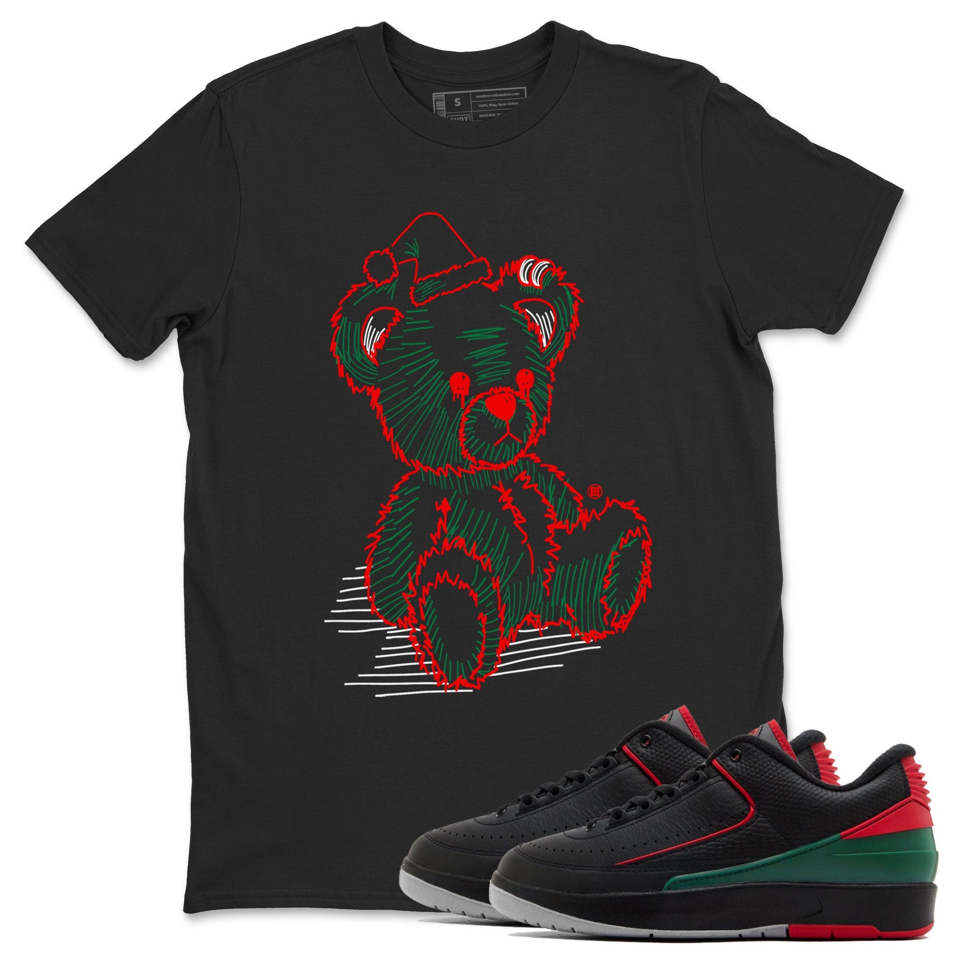 Air Jordan 2 Christmas shirt to match jordans Line Bear holiday christmas sneaker match tees AJ2 Low Christmas SNRT Sneaker Release Tees Unisex Black 1 T-Shirt