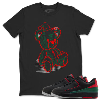 Air Jordan 2 Christmas shirt to match jordans Line Bear holiday christmas sneaker match tees AJ2 Low Christmas SNRT Sneaker Release Tees Unisex Black 1 T-Shirt