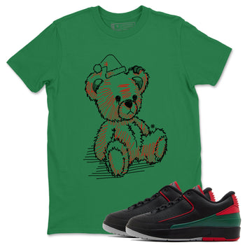 Air Jordan 2 Christmas shirt to match jordans Line Bear holiday christmas sneaker match tees AJ2 Low Christmas SNRT Sneaker Release Tees Unisex Kelly Green 1 T-Shirt