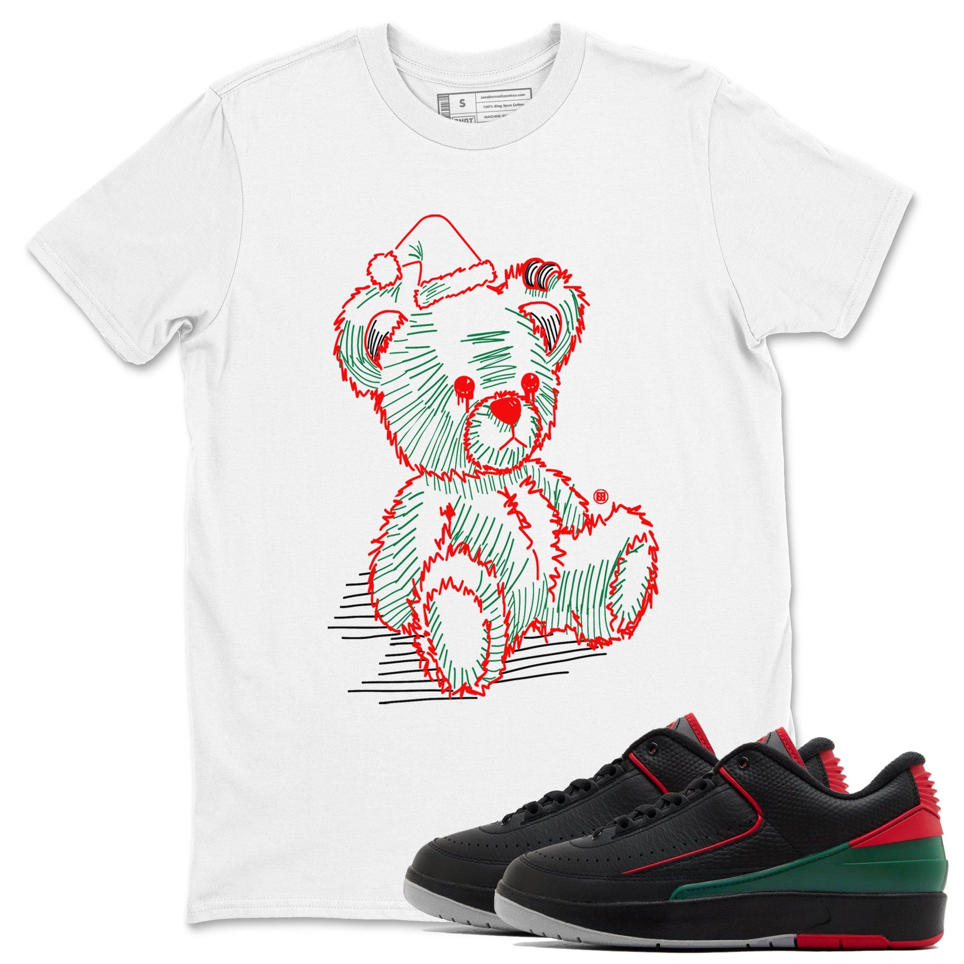 Air Jordan 2 Christmas shirt to match jordans Line Bear holiday christmas sneaker match tees AJ2 Low Christmas SNRT Sneaker Release Tees Unisex White 1 T-Shirt