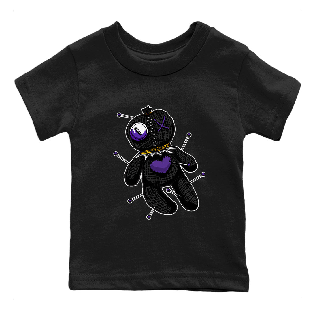 Air Jordan 12 Field Purple unique Halloween sneaker tee Linen Voodoo Doll Sneaker Tees 12s Field Purple Sneaker Release Tees Kids Shirts Black 2
