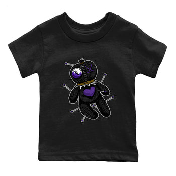Air Jordan 12 Field Purple unique Halloween sneaker tee Linen Voodoo Doll Sneaker Tees 12s Field Purple Sneaker Release Tees Kids Shirts Black 2