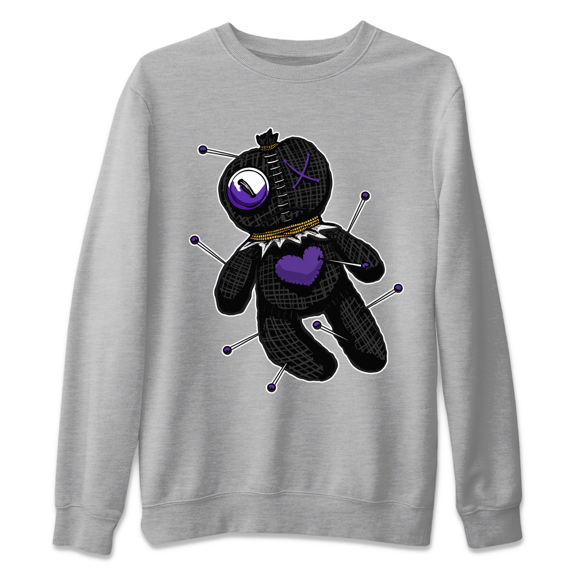 Air Jordan 12 Field Purple unique Halloween sneaker tee Linen Voodoo Doll Sneaker Tees 12s Field Purple Sneaker Release Tees Unisex Shirts Heather Grey 2