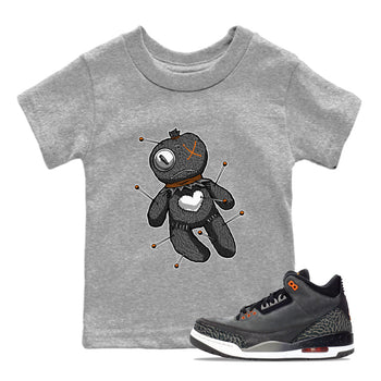 Air Jordan 3 Fear shirt to match jordans Linen Voodoo Doll Halloween sneaker tees Crew Neck Air Jordan 3 Retro Fear SNRT Sneaker Release Tees Baby Toddler Heather Grey 1 T-Shirt