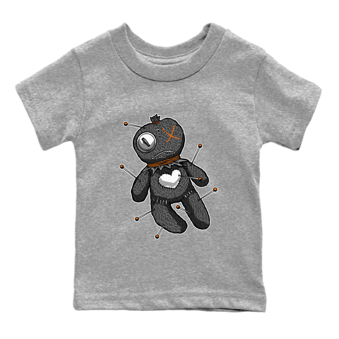 Air Jordan 3 Fear shirt to match jordans Linen Voodoo Doll Halloween sneaker tees Crew Neck Air Jordan 3 Retro Fear SNRT Sneaker Release Tees Baby Toddler Heather Grey 2 T-Shirt