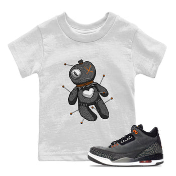 Air Jordan 3 Fear shirt to match jordans Linen Voodoo Doll Halloween sneaker tees Crew Neck Air Jordan 3 Retro Fear SNRT Sneaker Release Tees Baby Toddler White 1 T-Shirt