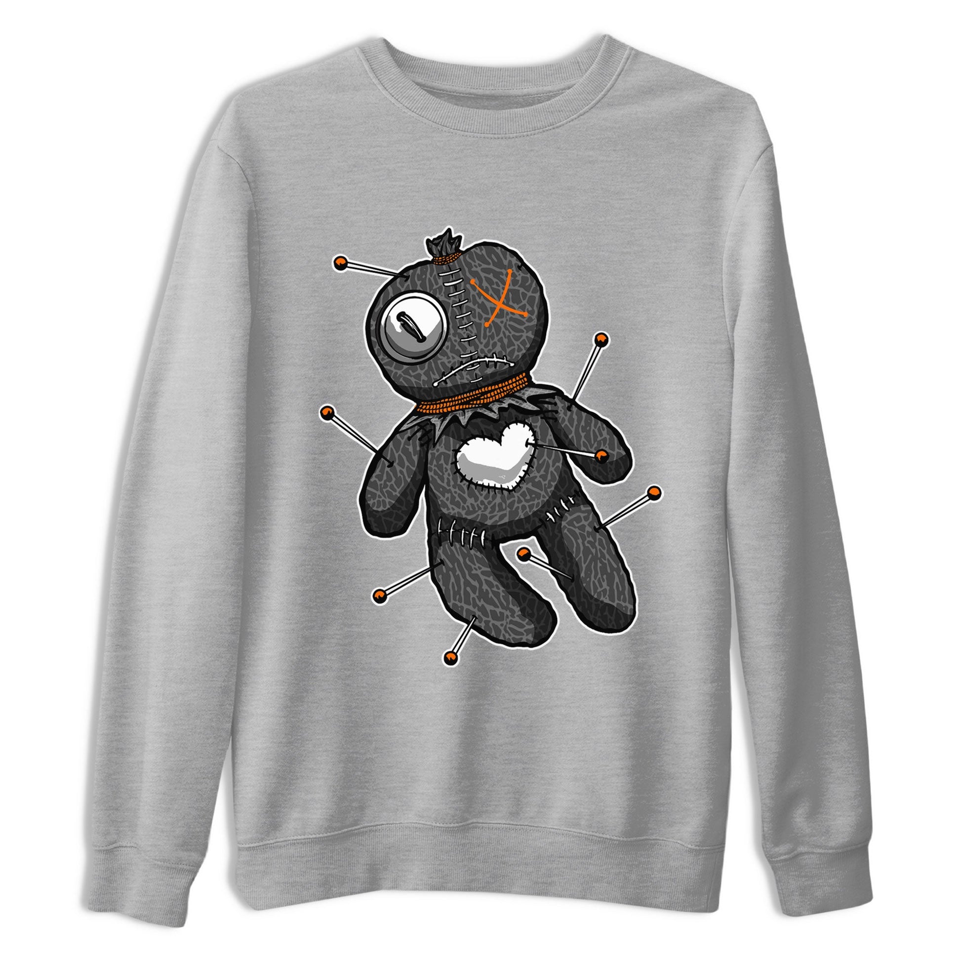 Air Jordan 3 Fear shirt to match jordans Linen Voodoo Doll Halloween sneaker tees Crew Neck Air Jordan 3 Retro Fear SNRT Sneaker Release Tees Unisex Casual Shirts Heather Grey 2 T-Shirt