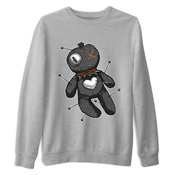 Air Jordan 3 Fear shirt to match jordans Linen Voodoo Doll Halloween sneaker tees Crew Neck Air Jordan 3 Retro Fear SNRT Sneaker Release Tees Unisex Casual Shirts Heather Grey 2 T-Shirt