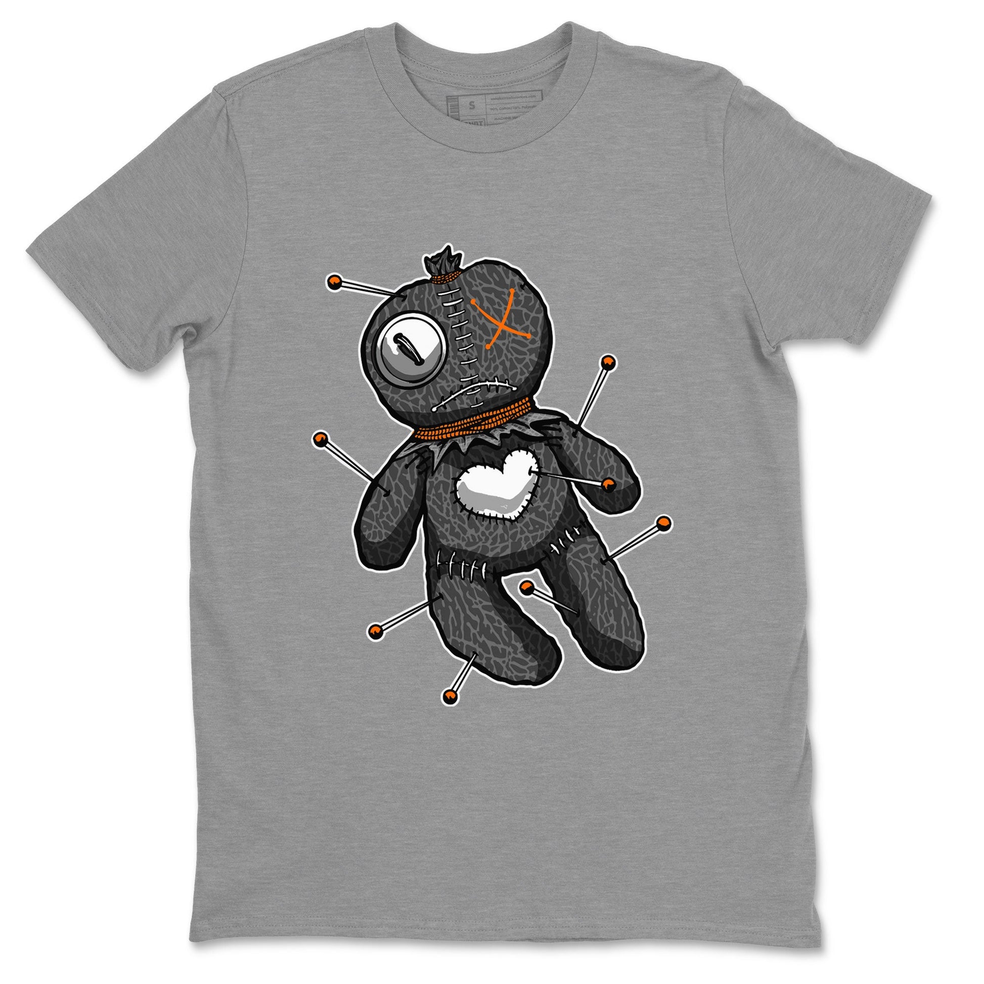 Air Jordan 3 Fear shirt to match jordans Linen Voodoo Doll Halloween sneaker tees Crew Neck Air Jordan 3 Retro Fear SNRT Sneaker Release Tees Unisex Casual Shirts Heather Grey 2 T-Shirt