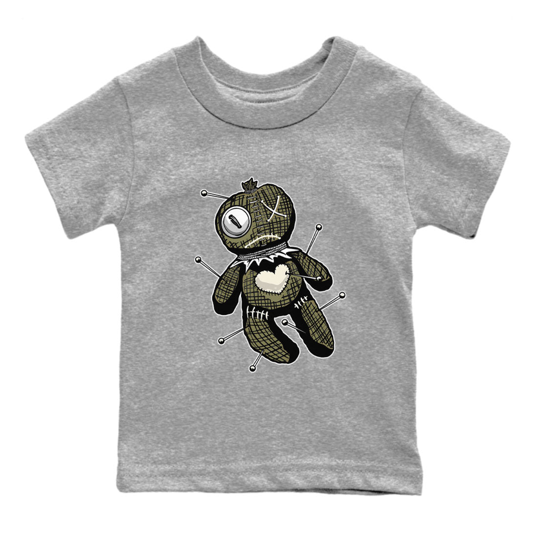 Air Jordan 4 Medium Olive shirt to match jordans Linen Voodoo Doll sneaker match tees 4s Olive SNRT Sneaker Release Tees Baby Toddler Heather Grey 2 T-Shirt