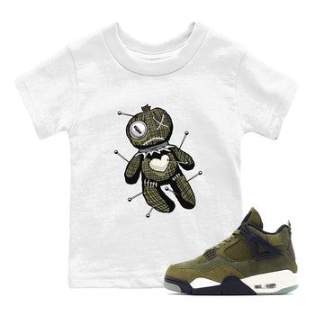 Air Jordan 4 Medium Olive shirt to match jordans Linen Voodoo Doll unique Halloween sneaker tee 4s Olive SNRT Sneaker Release Tees Baby Toddler White 1 T-Shirt