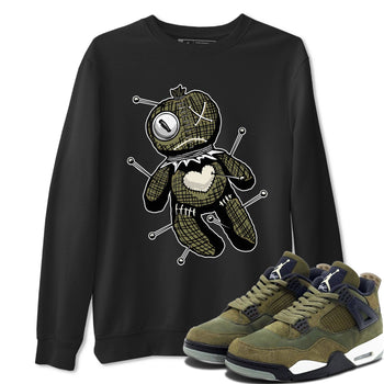 Air Jordan 4 Medium Olive shirt to match jordans Linen Voodoo Doll unique Halloween sneaker tee 4s Olive SNRT Sneaker Release Tees Unisex Black 1 T-Shirt