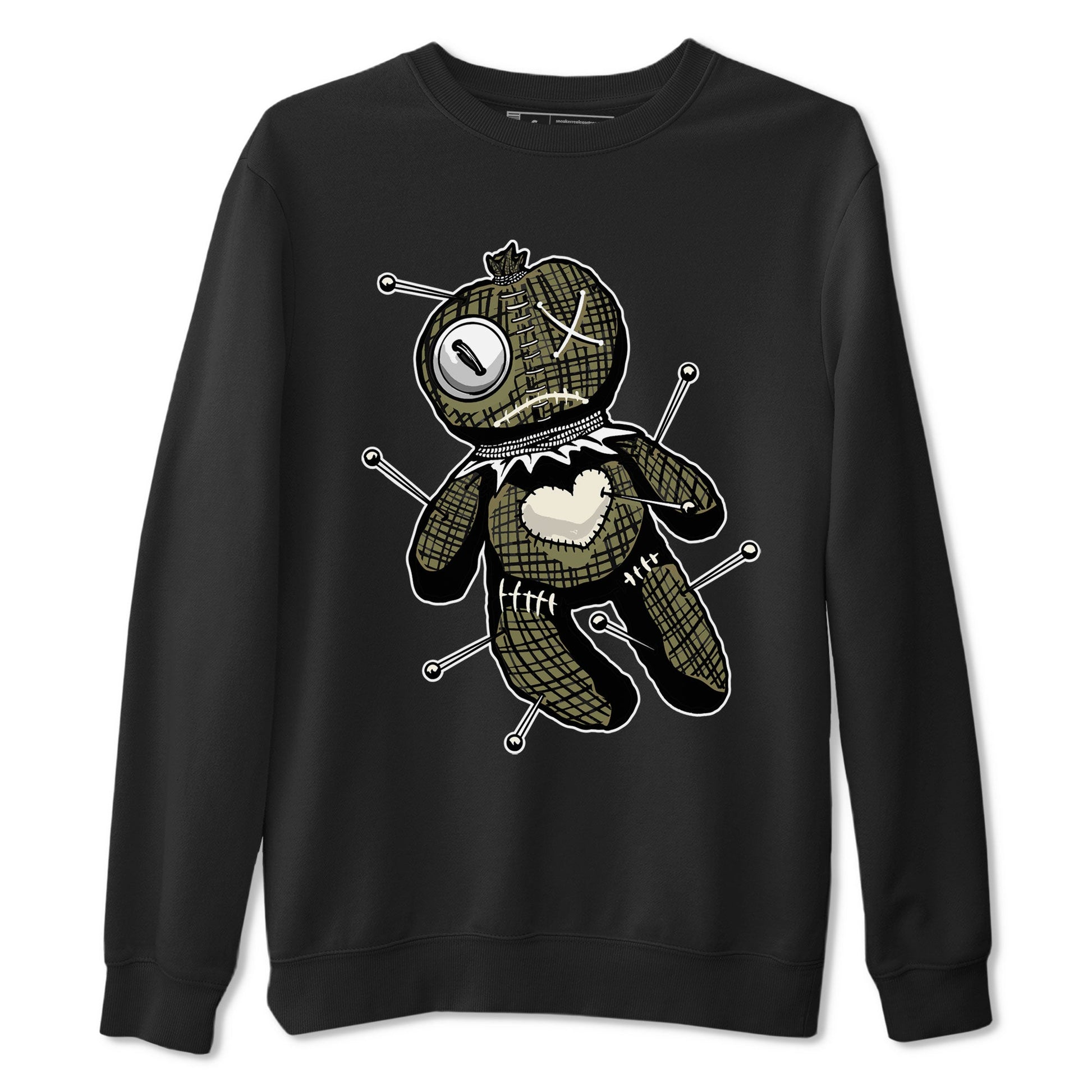 Air Jordan 4 Medium Olive shirt to match jordans Linen Voodoo Doll unique Halloween sneaker tee 4s Olive SNRT Sneaker Release Tees Unisex Black 2 T-Shirt