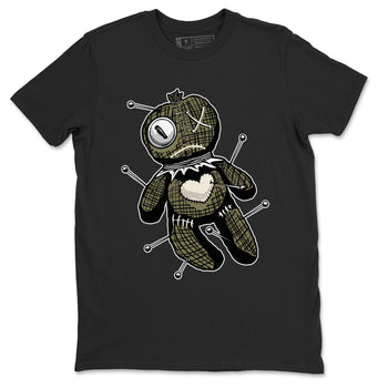 Air Jordan 4 Medium Olive shirt to match jordans Linen Voodoo Doll unique Halloween sneaker tee 4s Olive SNRT Sneaker Release Tees Unisex Black 2 T-Shirt