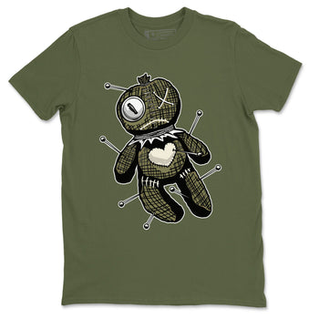 Air Jordan 4 Medium Olive shirt to match jordans Linen Voodoo Doll unique Halloween sneaker tee 4s Olive SNRT Sneaker Release Tees Unisex Military Green 2 T-Shirt