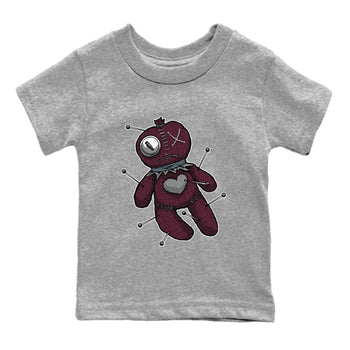 Air Jordan 5 Burgundy unique Halloween sneaker tee Linen Voodoo Doll Sneaker Tees 5s Burgundy Sneaker Release Tees Kids Shirts Heather Grey 2