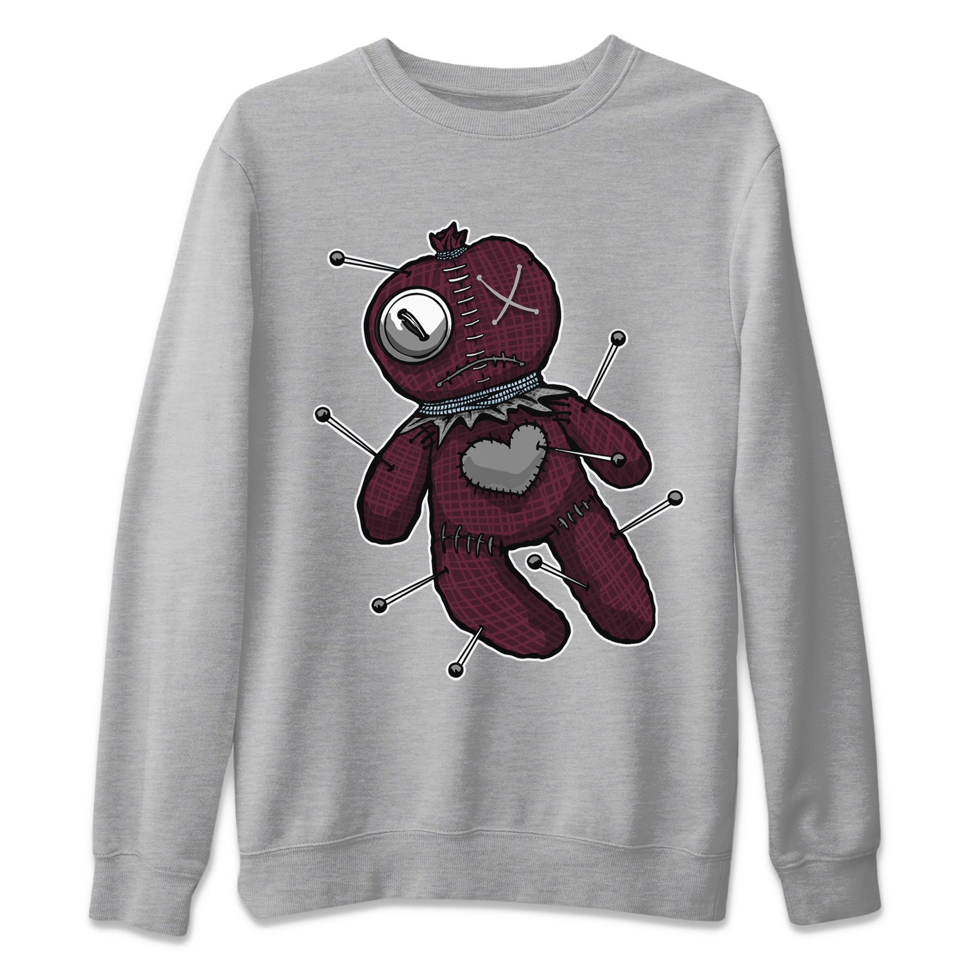 Air Jordan 5 Burgundy unique Halloween sneaker tee Linen Voodoo Doll Sneaker Tees 5s Burgundy Sneaker Release Tees Unisex Shirts Heather Grey 2