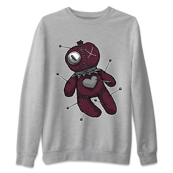 Air Jordan 5 Burgundy unique Halloween sneaker tee Linen Voodoo Doll Sneaker Tees 5s Burgundy Sneaker Release Tees Unisex Shirts Heather Grey 2