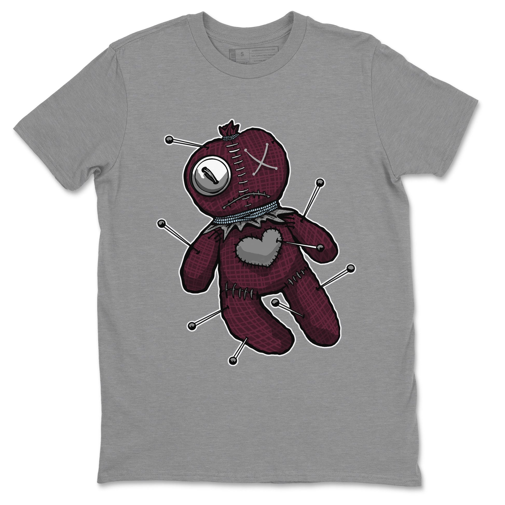 Air Jordan 5 Burgundy unique Halloween sneaker tee Linen Voodoo Doll Sneaker Tees 5s Burgundy Sneaker Release Tees Unisex Shirts Heather Grey 2