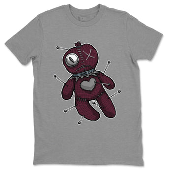 Air Jordan 5 Burgundy unique Halloween sneaker tee Linen Voodoo Doll Sneaker Tees 5s Burgundy Sneaker Release Tees Unisex Shirts Heather Grey 2