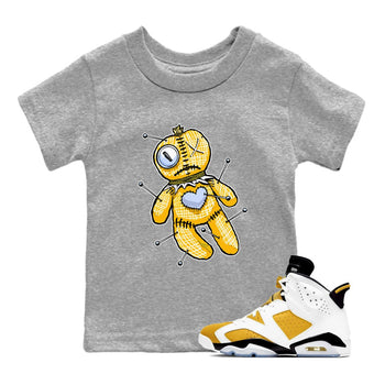 Jordan 6 Yellow Ochre Shirt To Match Jordans Linen Voodoo Doll Streetwear Fashion Air Jordan 6 Yellow Ochre SNRT sneaker release tees baby toddler Heather Grey 1 cotton Shirt