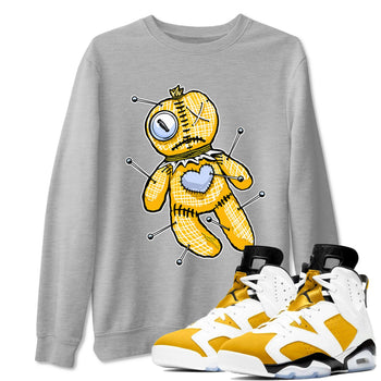 Jordan 6 Yellow Ochre Shirt To Match Jordans Linen Voodoo Doll Streetwear Fashion Air Jordan 6 Yellow Ochre SNRT Sneaker Release Tees unisex cotton Heather Grey 1 crew neck shirt