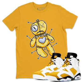 Jordan 6 Yellow Ochre Shirt To Match Jordans Linen Voodoo Doll Streetwear Fashion Air Jordan 6 Yellow Ochre SNRT Sneaker Release Tees unisex cotton Gold 1 crew neck shirt