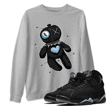 Air Jordan 7 Chambray unique Halloween sneaker tee Linen Voodoo Doll Sneaker Tees Jordan 7 Chambray Sneaker Release Tees Unisex Shirts Heather Grey 1