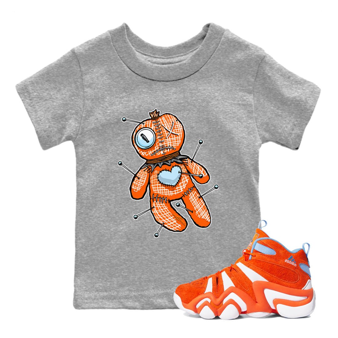 Adidas Crazy 8 Team Orange shirt to match jordans Linen Voodoo Doll sneaker tees Crazy 8 Team Orange SNRT Sneaker Release Tees Crew Neck T-ShirtBaby Toddler Heather Grey 1 T-Shirt