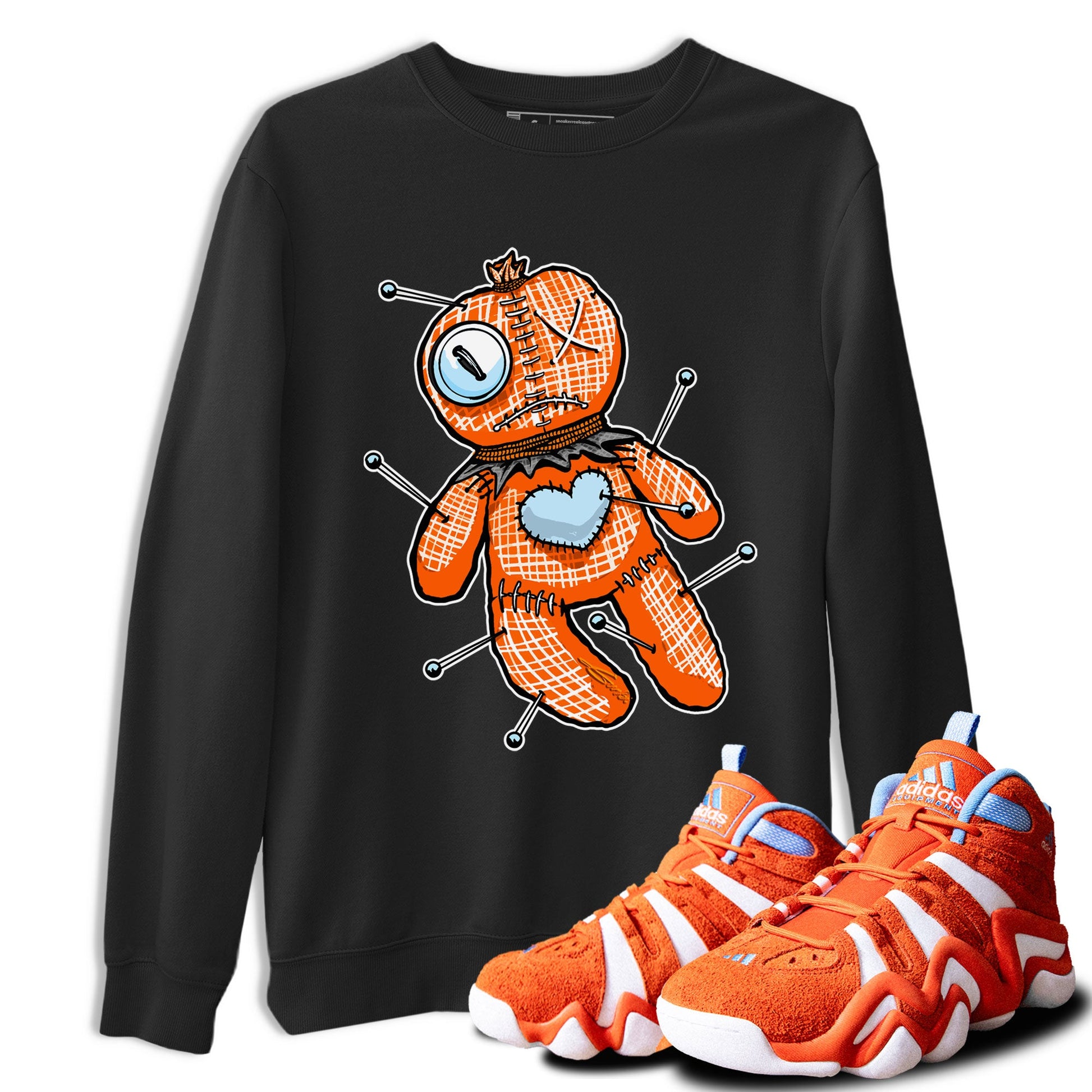Adidas Crazy 8 Team Orange shirt to match jordans Linen Voodoo Doll sneaker tees Crazy 8 Team Orange SNRT Sneaker Release Tees Crew Neck T-ShirtUnisex Black 1 T-Shirt