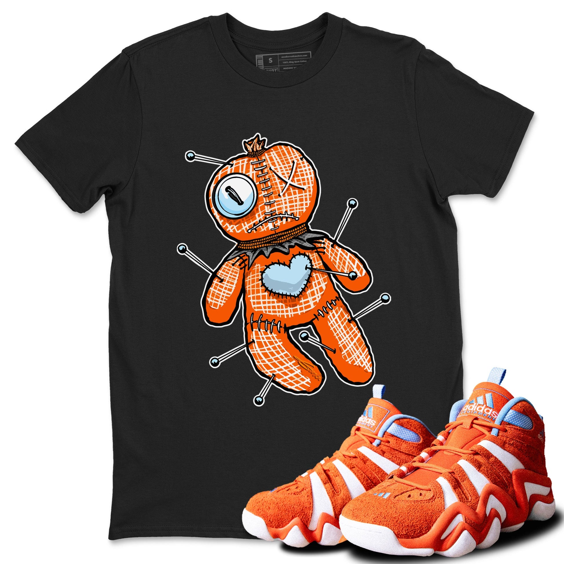 Adidas Crazy 8 Team Orange shirt to match jordans Linen Voodoo Doll sneaker tees Crazy 8 Team Orange SNRT Sneaker Release Tees Crew Neck T-ShirtUnisex Black 1 T-Shirt