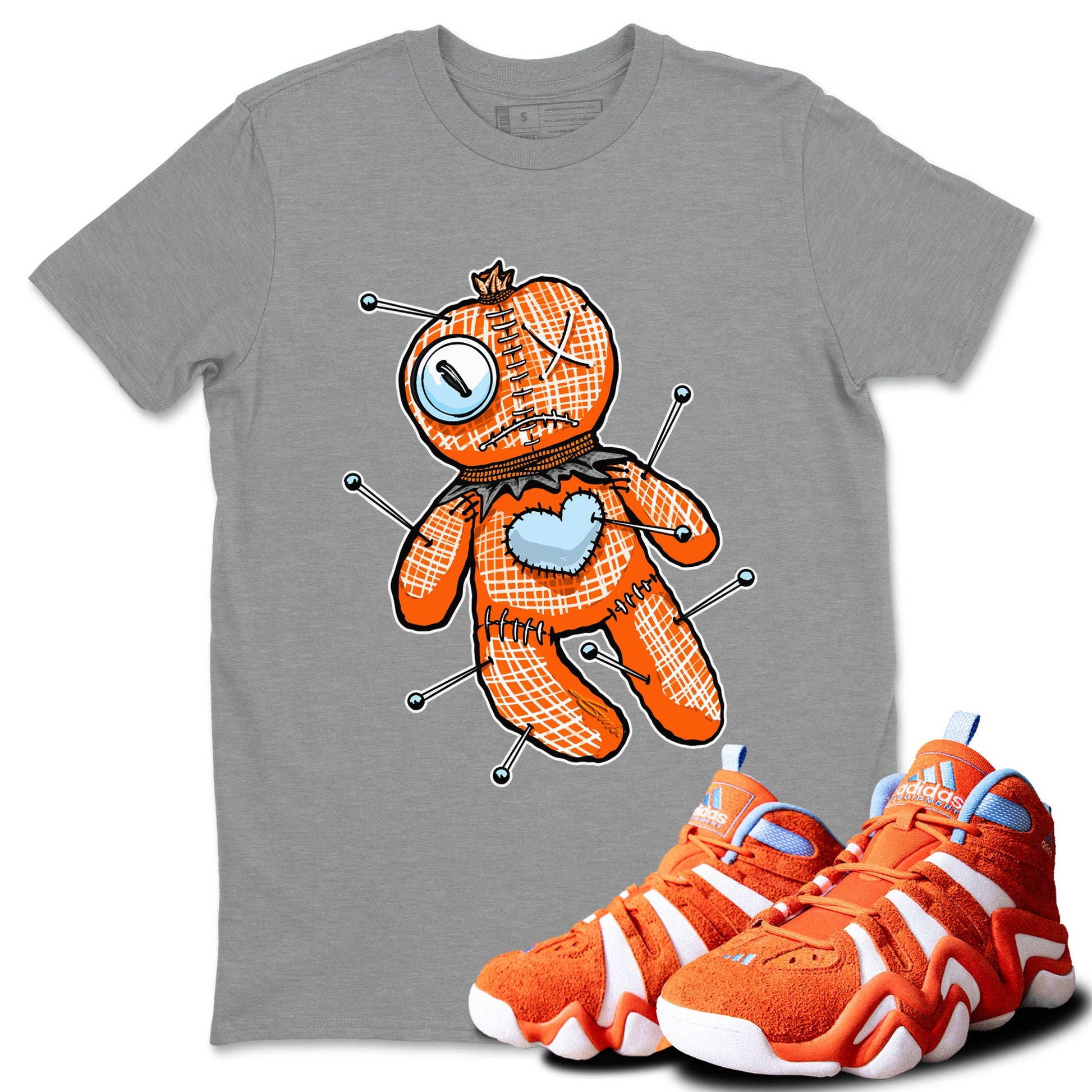 Adidas Crazy 8 Team Orange shirt to match jordans Linen Voodoo Doll sneaker tees Crazy 8 Team Orange SNRT Sneaker Release Tees Crew Neck T-ShirtUnisex Heather Grey 1 T-Shirt