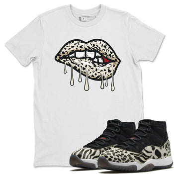 Jordan 11 Animal Instinct Sneaker Match Tees Lips Bite Sneaker Tees Jordan 11 Animal Instinct Sneaker Release Tees Unisex Shirts