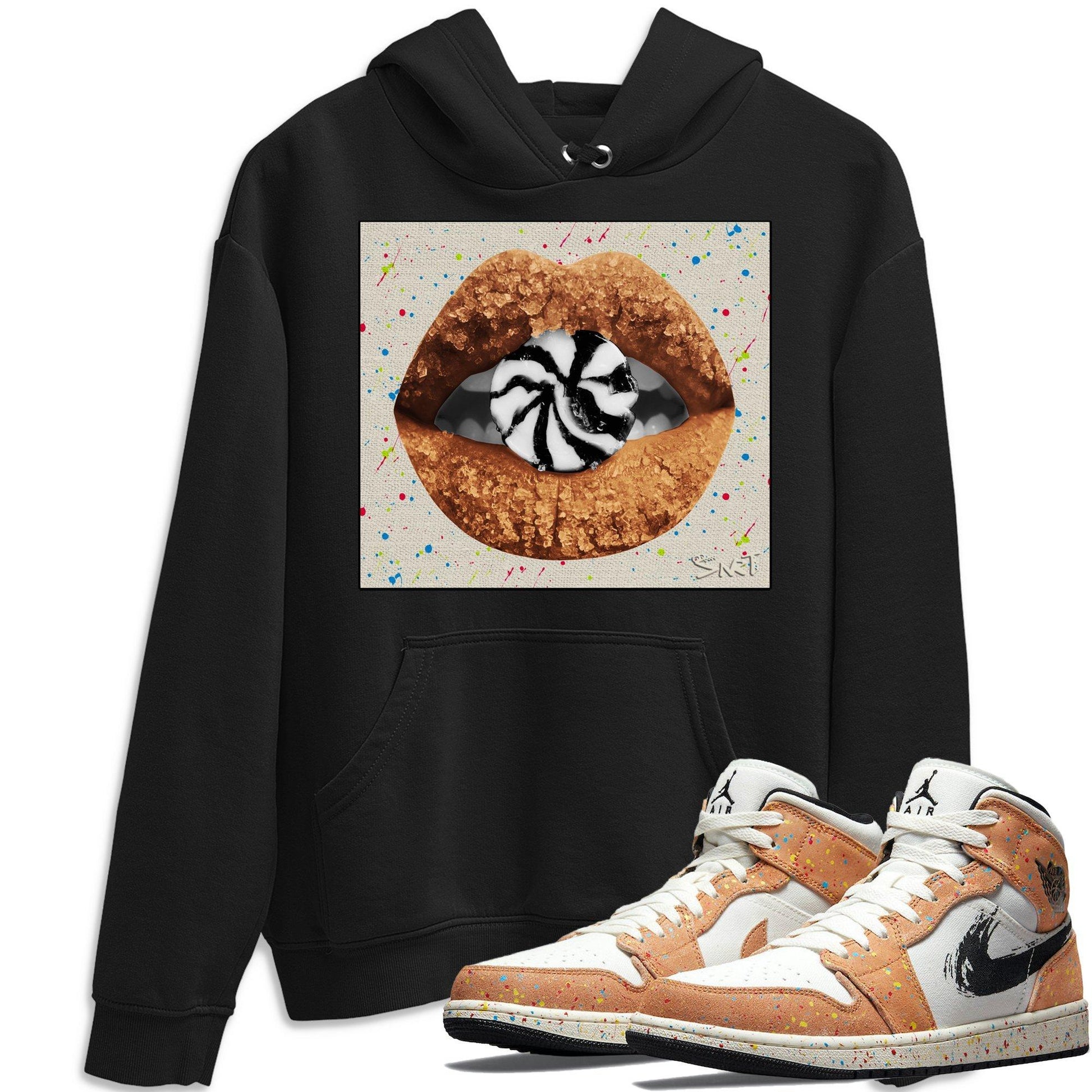 Jordan 1 Brushstroke Sneaker Match Tees Lips Candy Sneaker Tees Jordan 1 Brushstroke Sneaker Release Tees Unisex Shirts