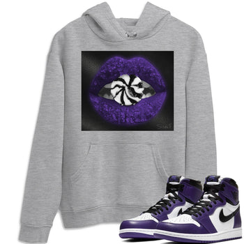 Jordan 1 Court Purple Sneaker Match Tees Lips Candy Sneaker Tees Jordan 1 Court Purple Sneaker Release Tees Unisex Shirts