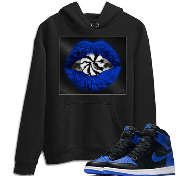 Jordan 1 Royal Black Sneaker Match Tees Lips Candy Sneaker Tees Jordan 1 Royal Black Sneaker Release Tees Unisex Shirts