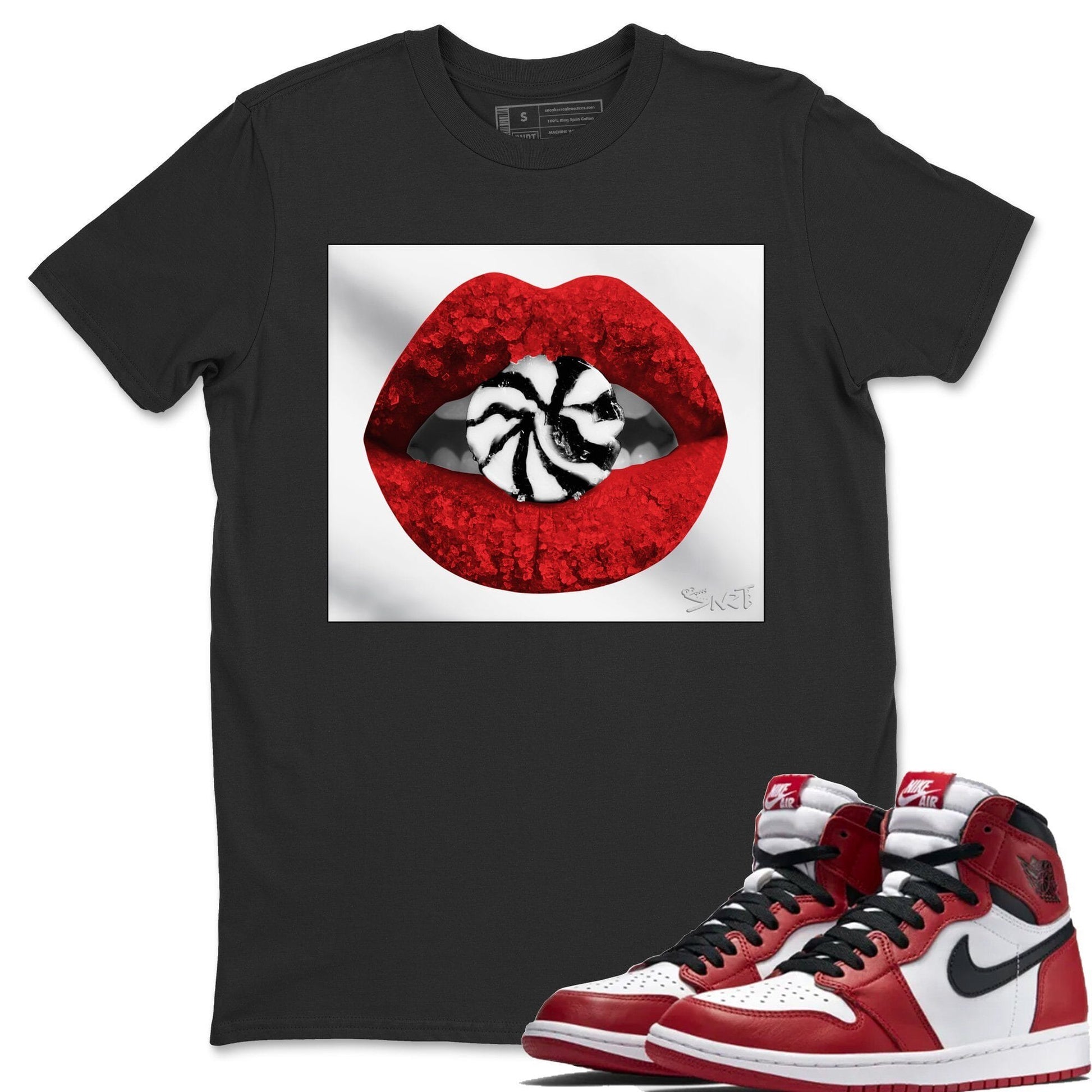 Jordan 1 Varsity Red Sneaker Match Tees Lips Candy Sneaker Tees Jordan 1 Varsity Red Sneaker Release Tees Unisex Shirts