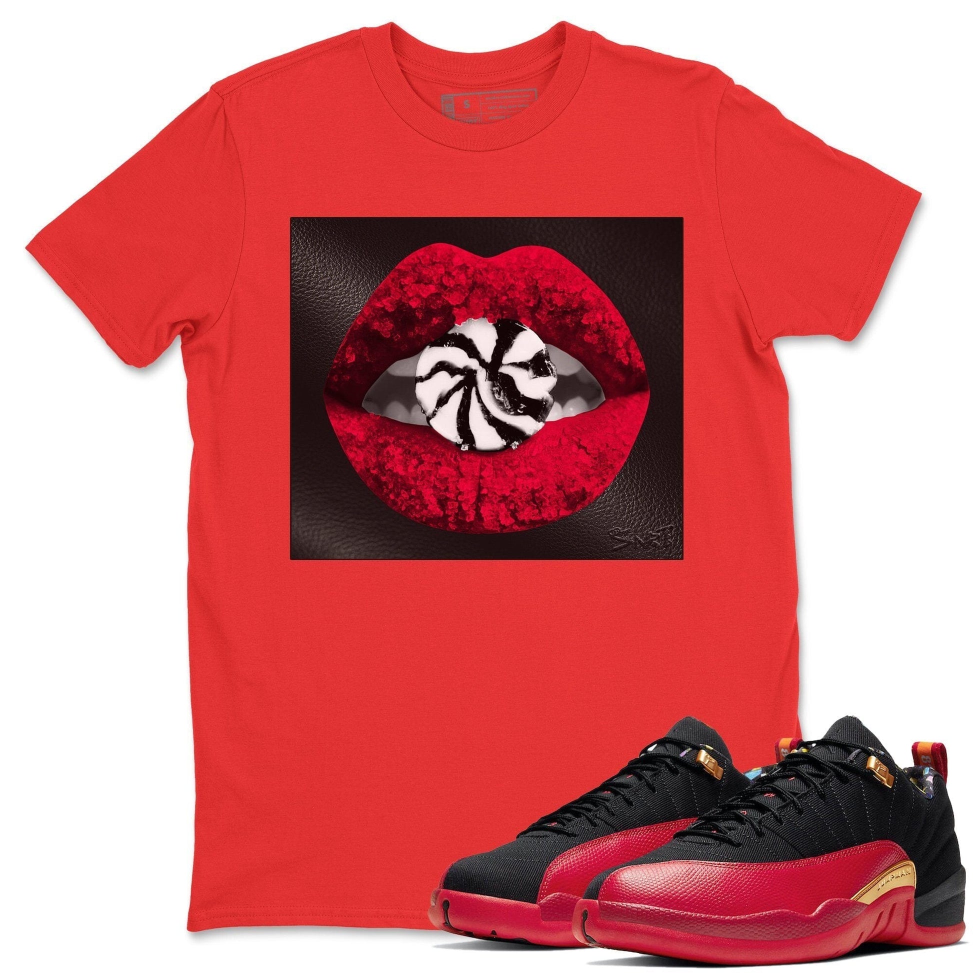 Jordan 12 Super Bowl Sneaker Match Tees Lips Candy Sneaker Tees Jordan 12 Super Bowl Sneaker Release Tees Unisex Shirts