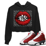 Jordan 13 Red Flint Sneaker Match Tees Lips Candy Sneaker Tees Jordan 13 Red Flint Sneaker Release Tees Women's Shirts