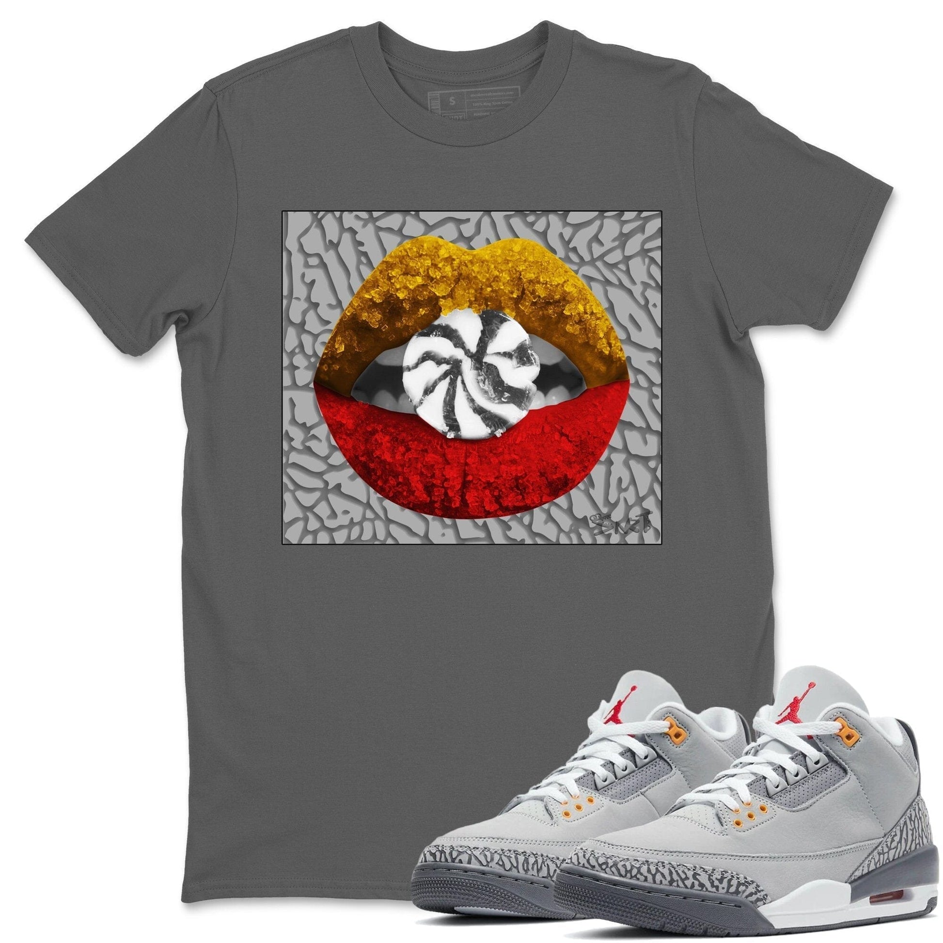 Jordan 3 Cool Grey Sneaker Match Tees Lips Candy Sneaker Tees Jordan 3 Cool Grey Sneaker Release Tees Unisex Shirts