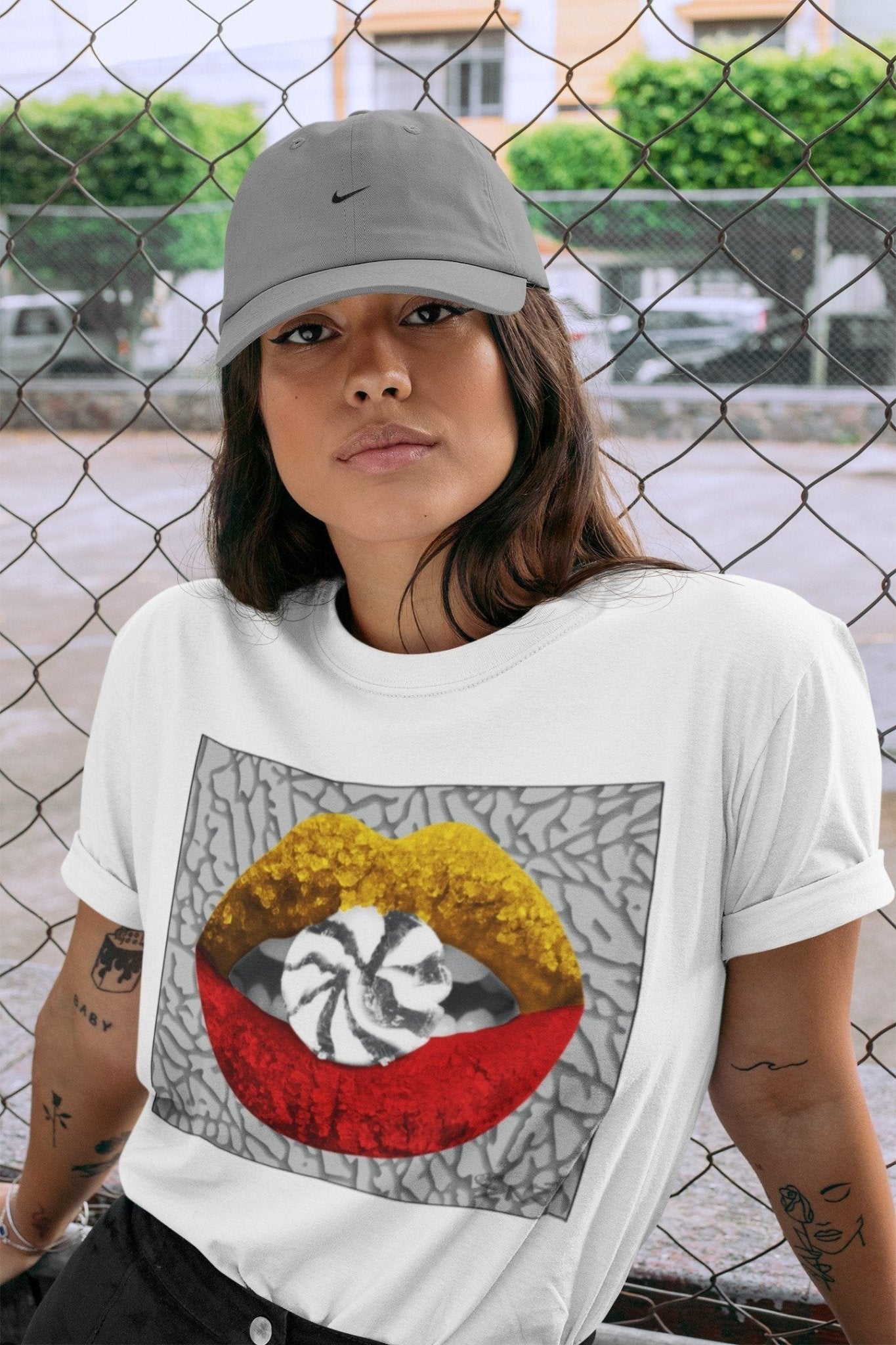Jordan 3 Cool Grey Sneaker Match Tees Lips Candy Sneaker Tees Jordan 3 Cool Grey Sneaker Release Tees Unisex Shirts
