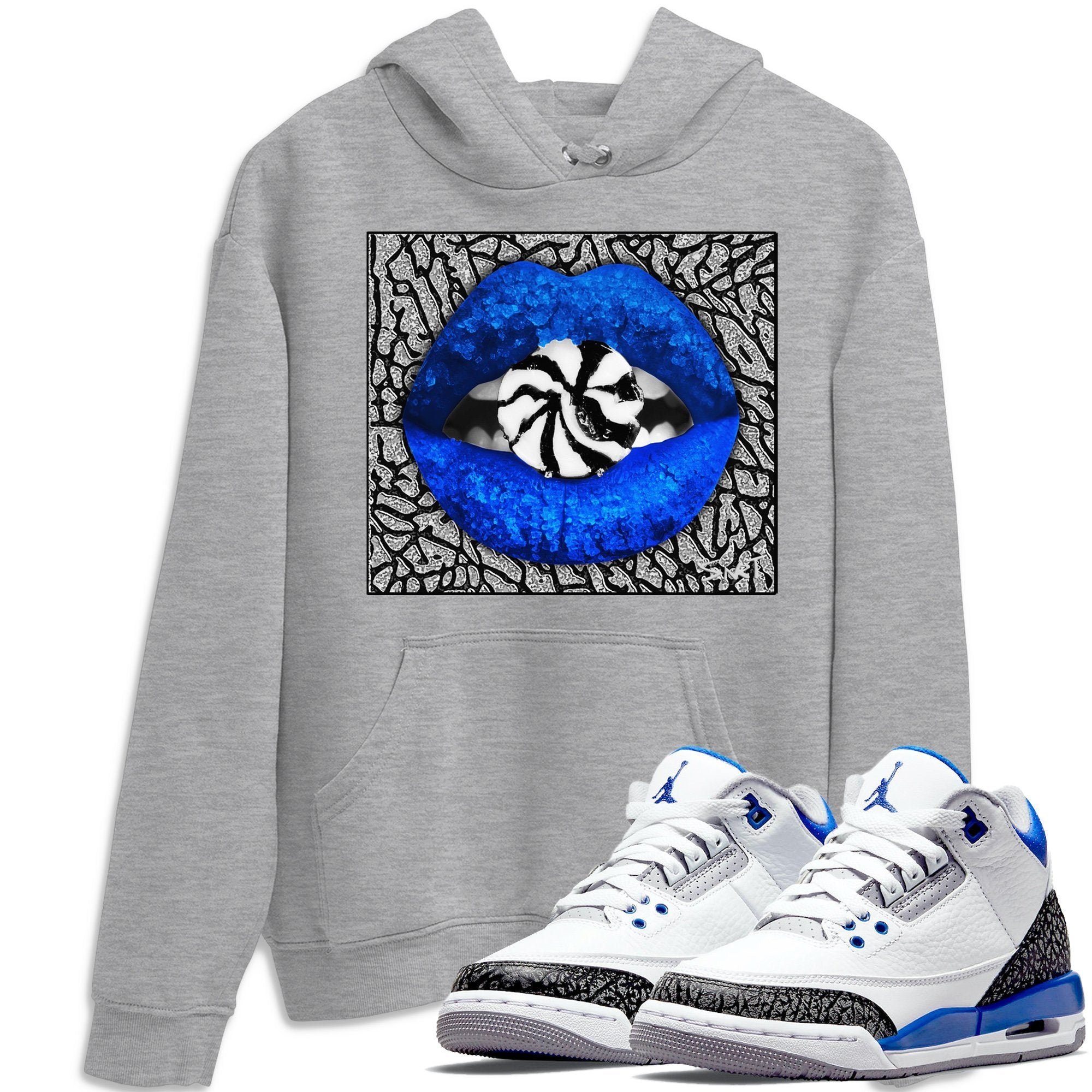 Jordan 3 Racer Blue Sneaker Match Tees Lips Candy Sneaker Tees Jordan 3 Racer Blue Sneaker Release Tees Unisex Shirts