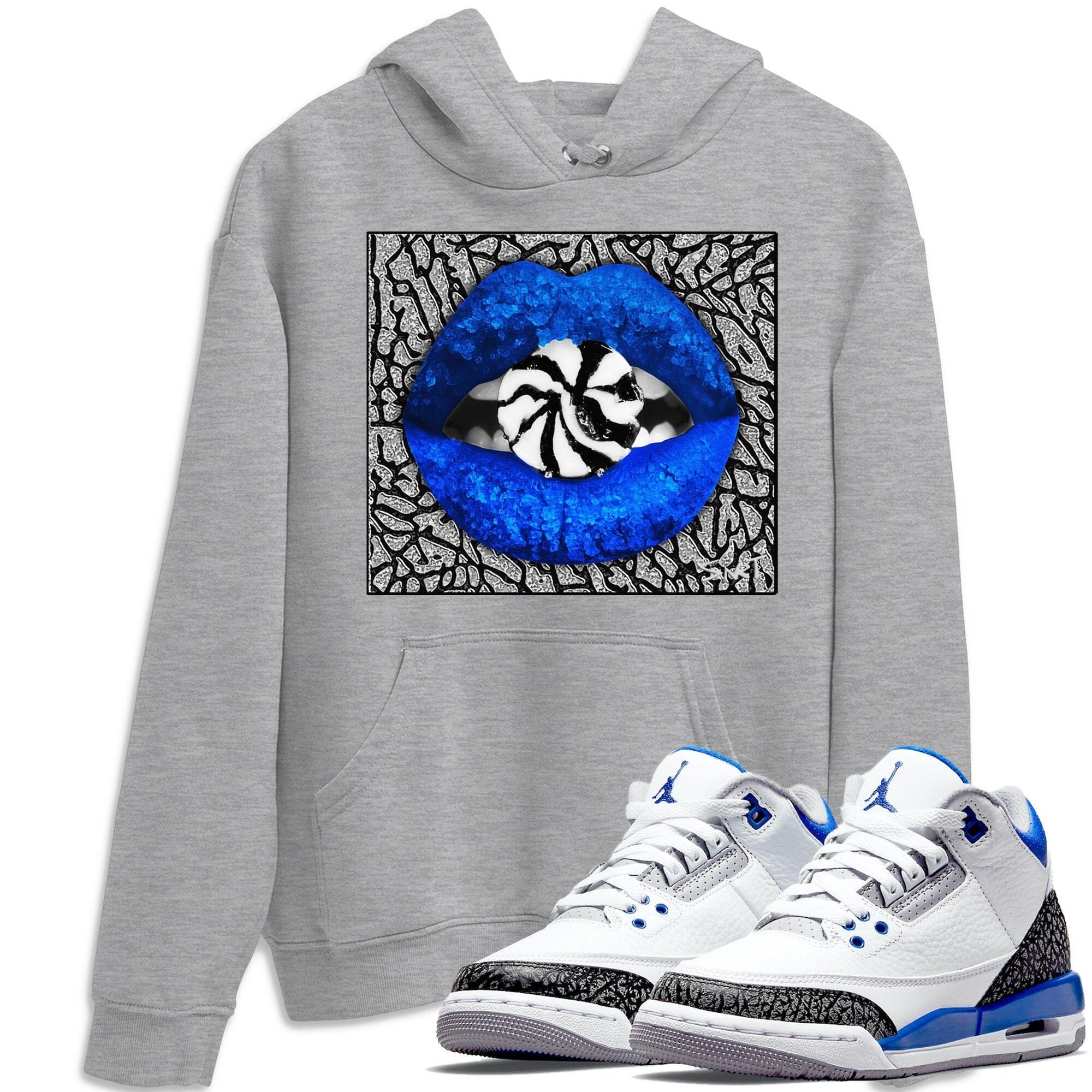 Jordan 3 Racer Blue Sneaker Match Tees Lips Candy Sneaker Tees Jordan 3 Racer Blue Sneaker Release Tees Unisex Shirts