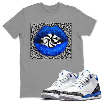 Jordan 3 Racer Blue Sneaker Match Tees Lips Candy Sneaker Tees Jordan 3 Racer Blue Sneaker Release Tees Unisex Shirts