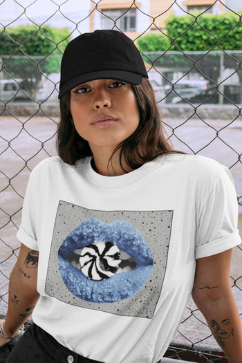 Jordan 4 University Blue Sneaker Match Tees Lips Candy Sneaker Tees Jordan 4 University Blue Sneaker Release Tees Unisex Shirts