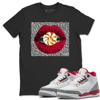 Jordan 3 Cardinal Sneaker Match Tees Lips Candy Sneaker Tees Jordan 3 Cardinal Sneaker Release Tees Unisex Shirts